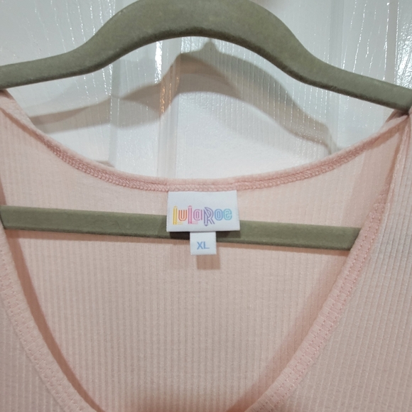 LuLaRoe Light Pink Ribbed Maxi, Size XL - Picture 3 of 4